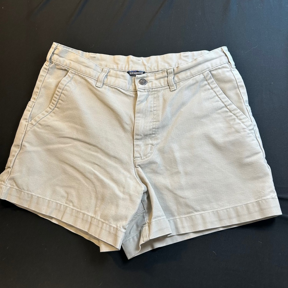 Patagonia Khaki Beige Stand Up Hiking Shorts Organic Cotton Canvas Men's 32